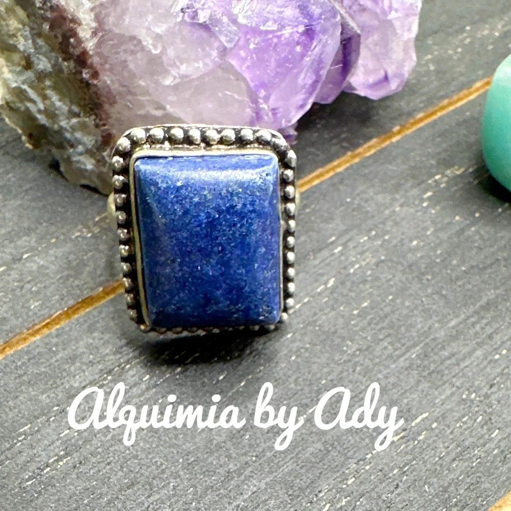 Maximalist Lapis lazuli silver oversized statement western ring
